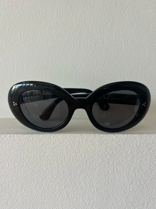 Oliver Peoples Erissa Black Oval Polarized Sunglasses - Picture 3 of 7
